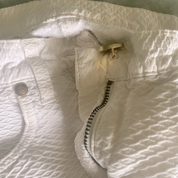 Platinum White Textured Pants-High Waist - Picture 4 of 5